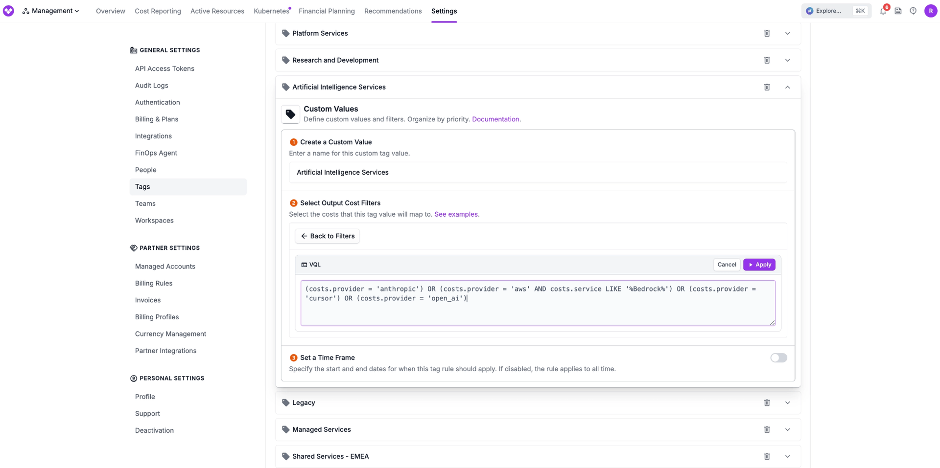 Editable VQL in the Vantage console