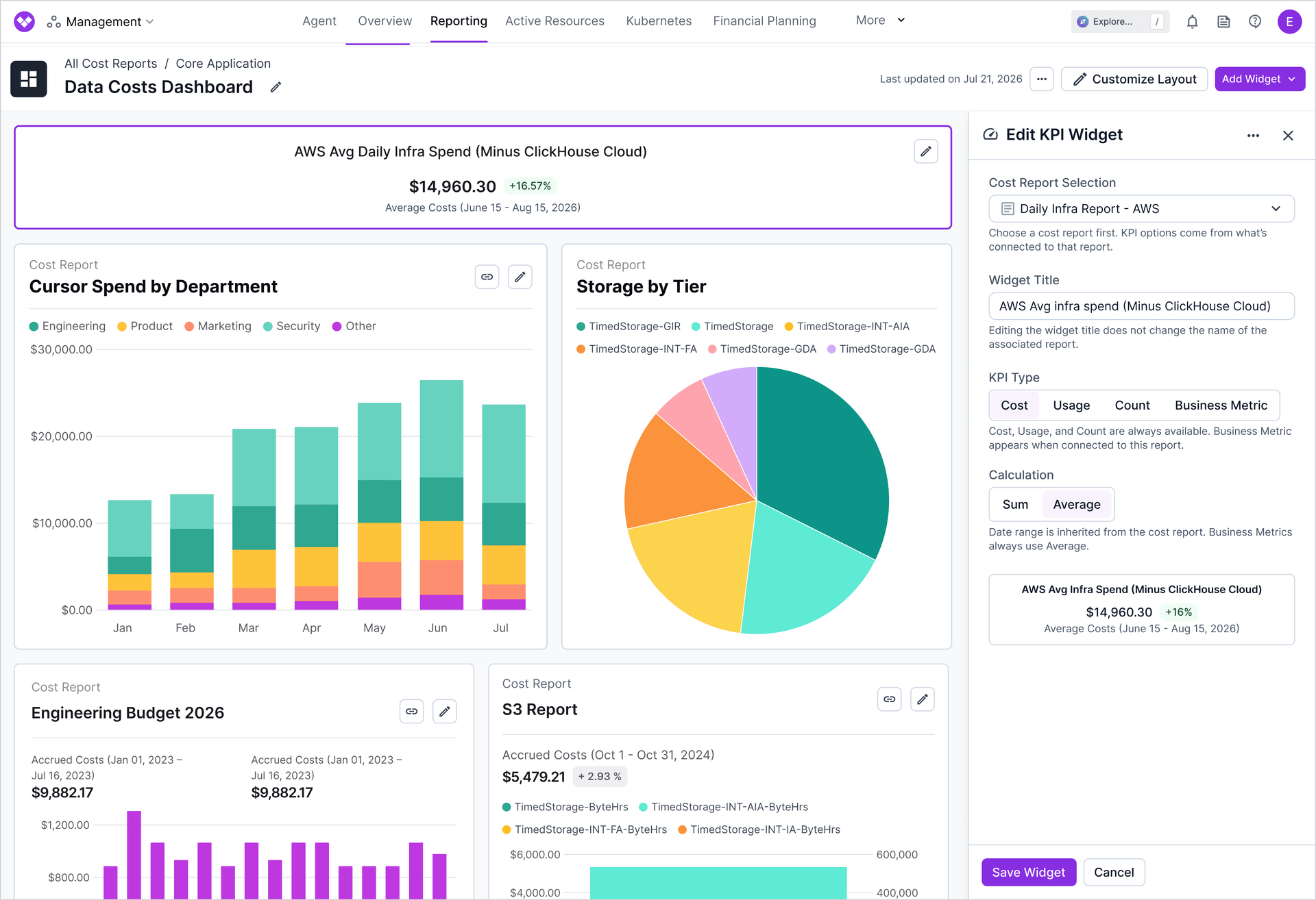 KPI widget displaying a key metric on a Vantage dashboard