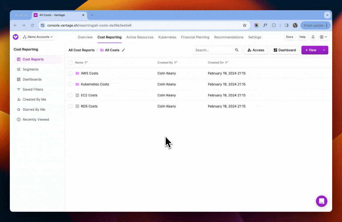 Segment creation screen in the console