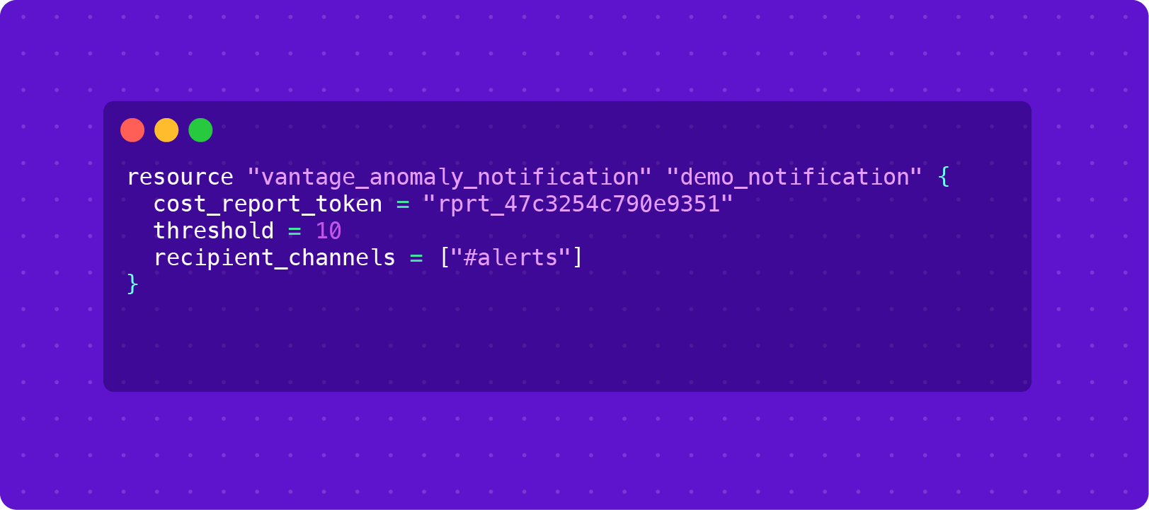 The vantage_anomaly_notification Terraform resource